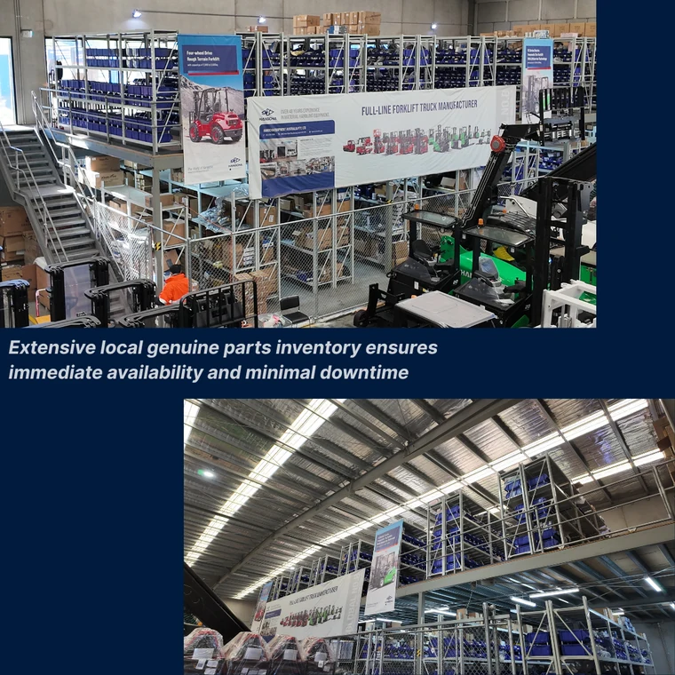 Extensive local genuine Hangcha parts inventory at KJ